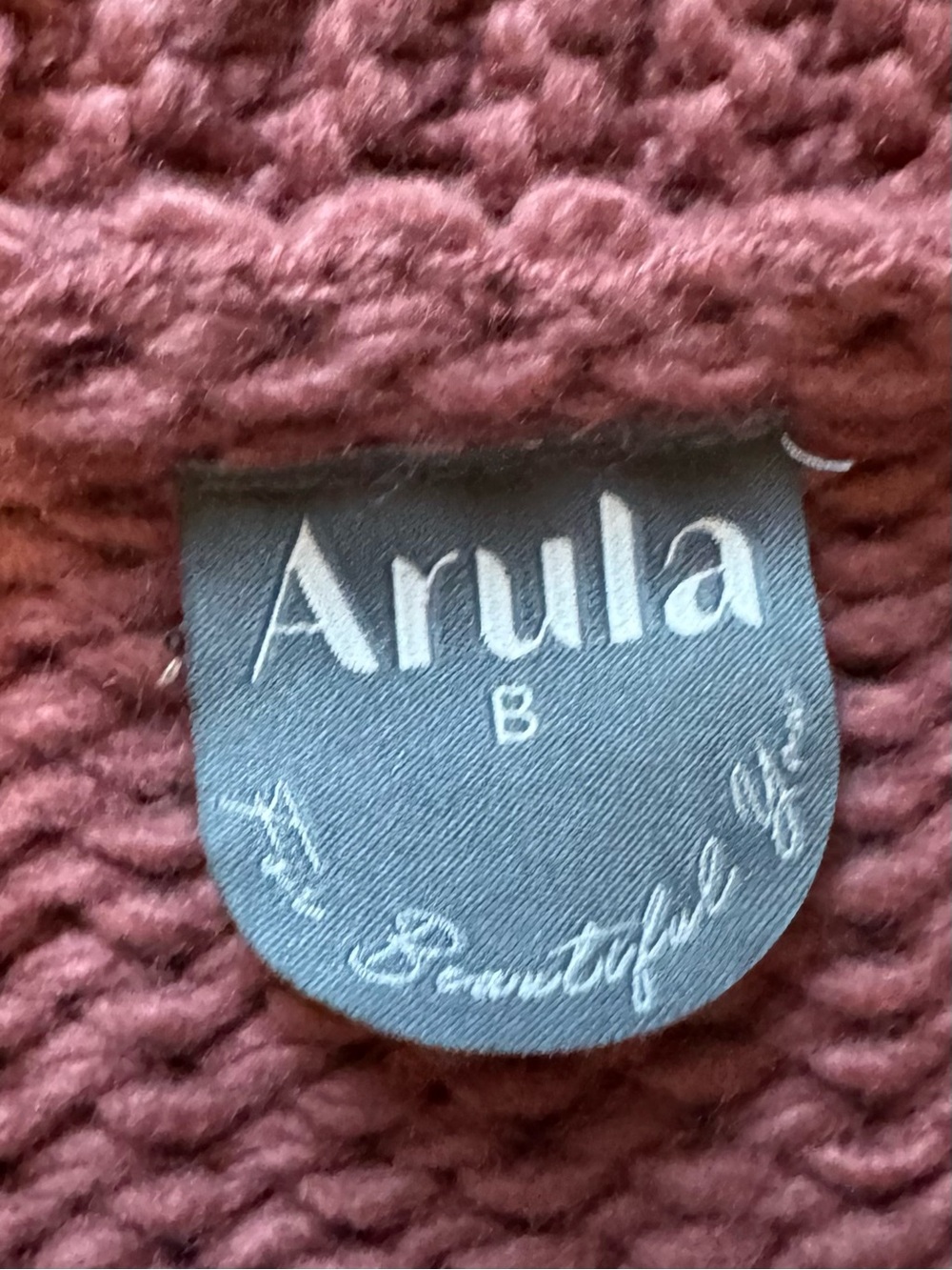 Arula Plus Size B Mauve 3D Floral Chunky Knit Cardigan Sweater Cottagecore NWT - Picture 5 of 5